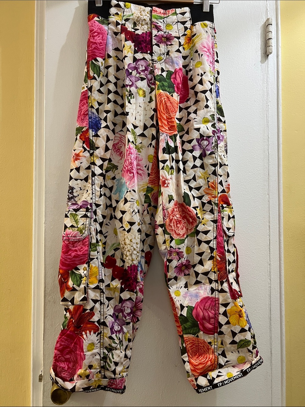 FP Movement by Free People Floral Wide-Leg Track Pants - Pink Multicolor
